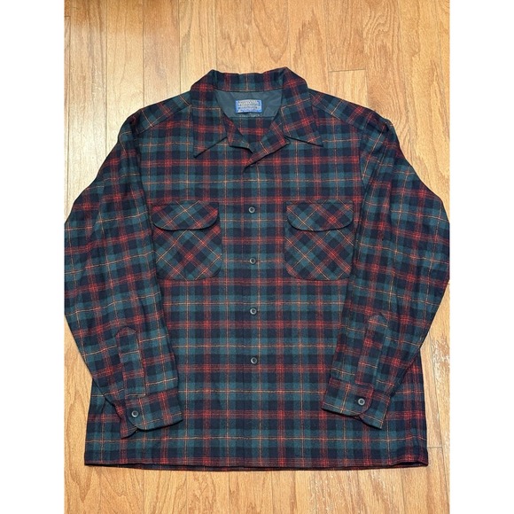 Pendleton Other - Vintage EUC Pendleton Board Shirt Loop Collar Mens XL Plaid Wool USA